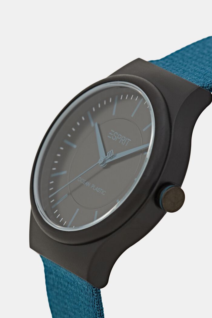 Recycelt: Unisex-Uhr aus Meeresplastik, BLUE, detail image number 1