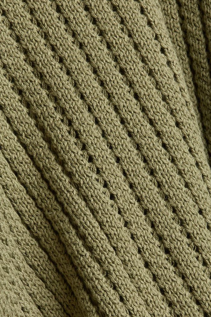 Musterstrickpullover aus Organic Cotton, LIGHT KHAKI, detail image number 4