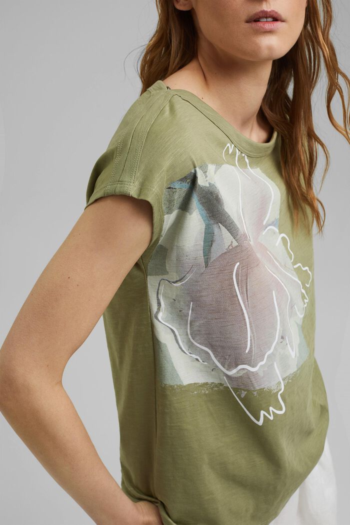 T-Shirt mit Print aus Organic Cotton, LIGHT KHAKI, detail image number 2