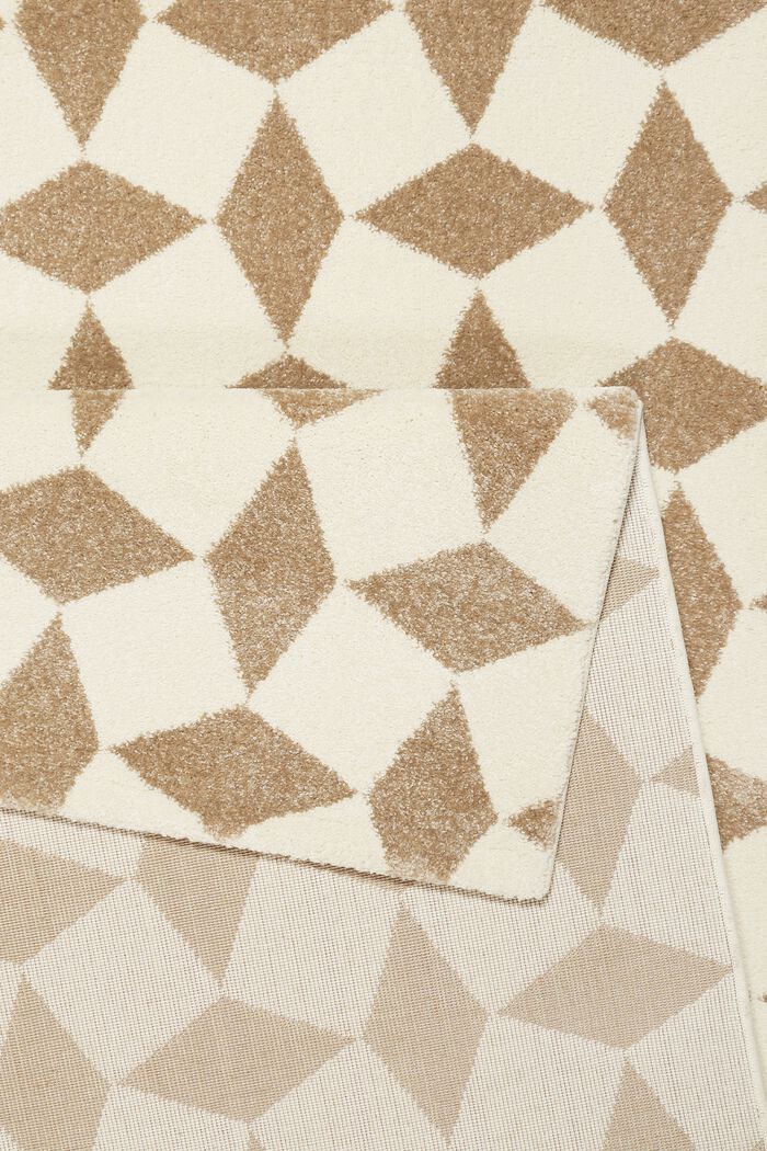 Web-Teppich mit geometrischem Muster, BEIGE, detail image number 2
