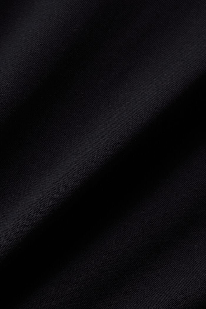 T-Shirt mit V-Ausschnitt aus Pima-Baumwolle, BLACK, detail image number 4