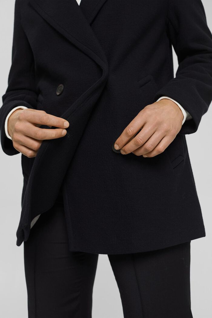 Doppelreihiger Jersey-Blazer, BLACK, detail image number 2