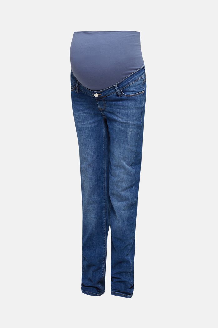 Used-Look-Jeans mit Überbauchbund