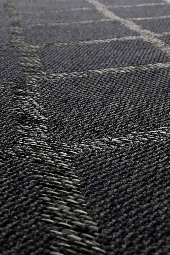 Outdoor-Teppich mit Rauten-Muster, NAVY / SILVER, detail image number 1