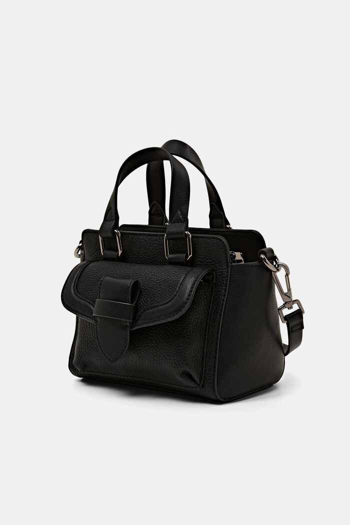 City Bag in Leder-Optik, BLACK, detail image number 2