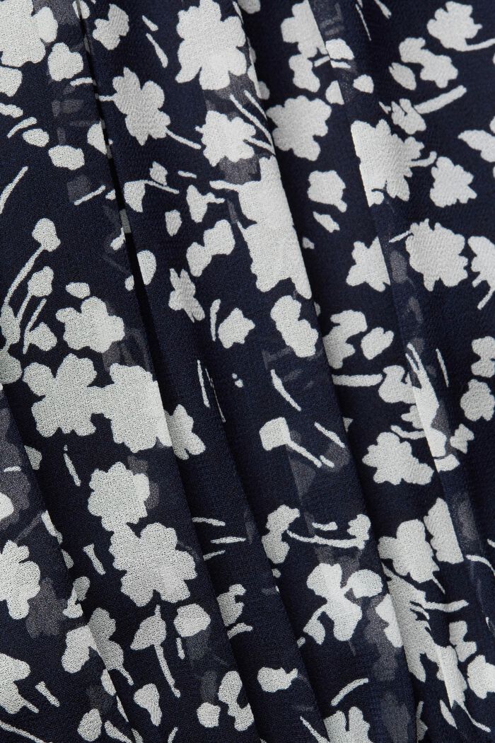 Recycelt: Chiffon-Kleid mit geraffter Taille, NEW NAVY, detail image number 5