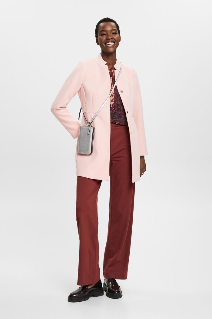Taillierter Mantel mit umgekehrtem Reverskragen, PINK, detail image number 1