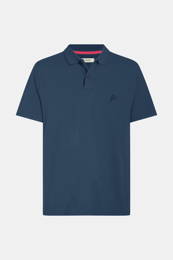 Klassisches Tennis-Poloshirt mit Dolphin-Batch, DARK BLUE, detail image number 4