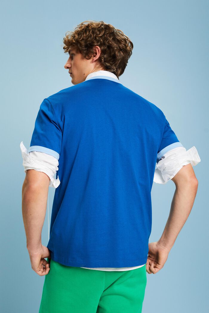Baumwoll-T-Shirt mit Logo und Rundhalsausschnitt, BRIGHT BLUE, detail image number 2