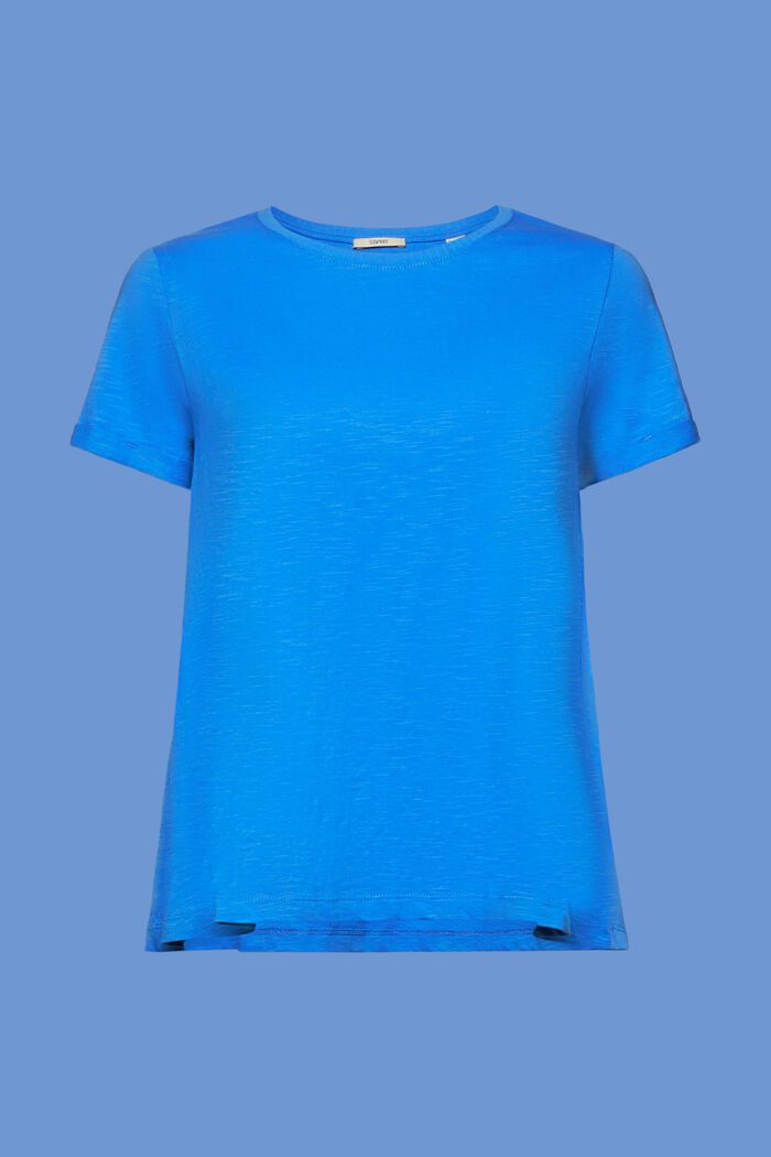 Klassisches Rundhals-T-Shirt, 100 % Baumwolle, BRIGHT BLUE, detail image number 6
