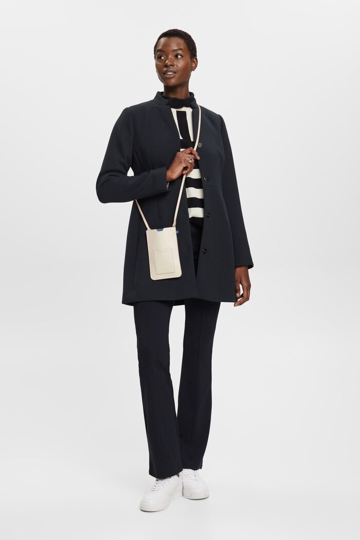 Taillierter Mantel mit umgekehrtem Reverskragen, BLACK, detail image number 1