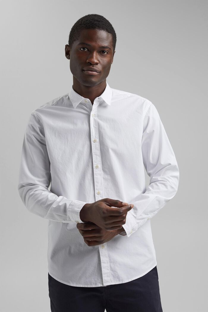 Hemd aus 100% Pima Bio-Baumwolle, WHITE, detail image number 5